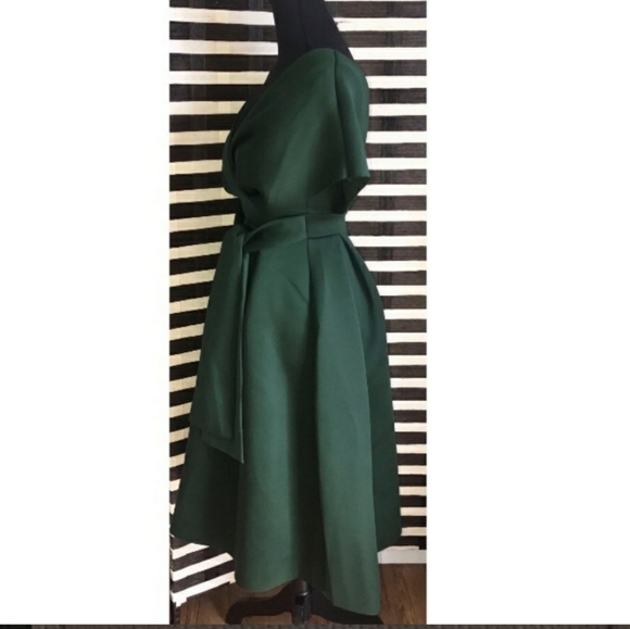 ASOS green fallen shoulder midi dress 6 cy - Picture 9 of 11